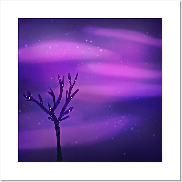 the tree holding a galaxy Wall Art by Flipwish